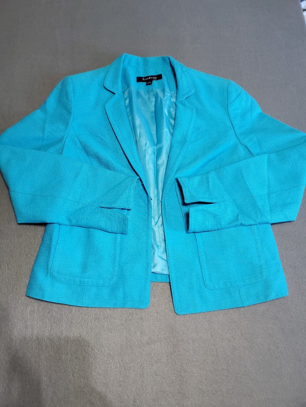 Evan-Picone size 10 petite Bright Blue Textured Blazer